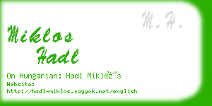 miklos hadl business card